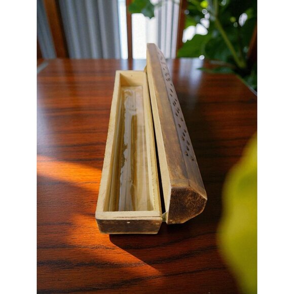 Wooden Incense Burner Box Holder Aromatherapy Cone Stick Storage Rustic Decor - Picture 9 of 11